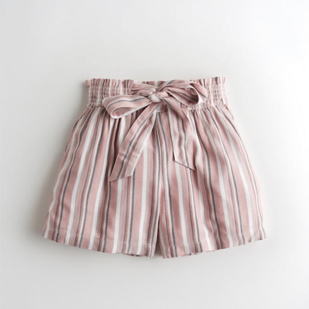striped Hollister paper bag shorts